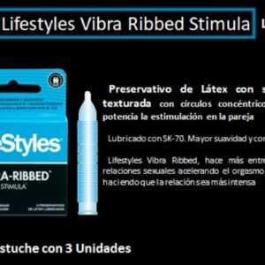 Preservativo LifeStyles Vibra-Ribbed Stimula 3 Unidades