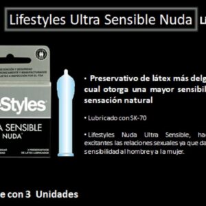 Preservativo LifeStyles Ultrasensible Nuda 3 Unidades