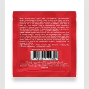 Sachet Lubricante 4 en 1 FrutiLub 5ml