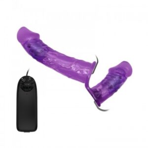 Arnés con Doble Vibrador Morado