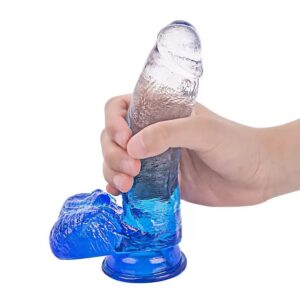 Dildo Jelly Azul con Testículos