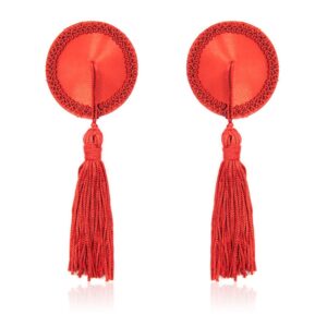 Pezoneras Satinadas con Borlas Rojas